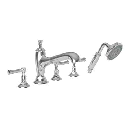 Newport Brass Tub Faucet with Hand Shower, 5, Deck, French Gold (PVD) 3-2917-24A